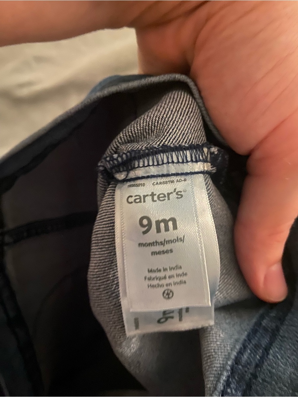 Carter’s Baby 9M Girl’s Overall Jean Denim Dress - Picture 3 of 3